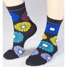 женские носки с рисунком по всему носку - большие ромашки L-L026